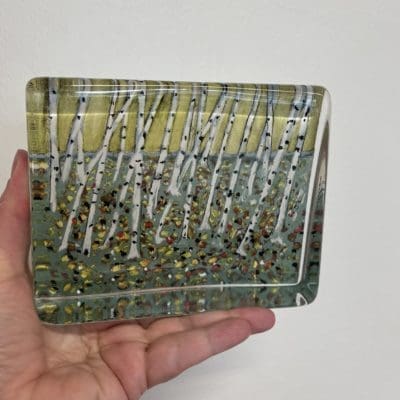 Iittala glass card Dancing Leaves