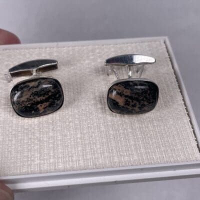 Silver Cufflinks with Granit stones