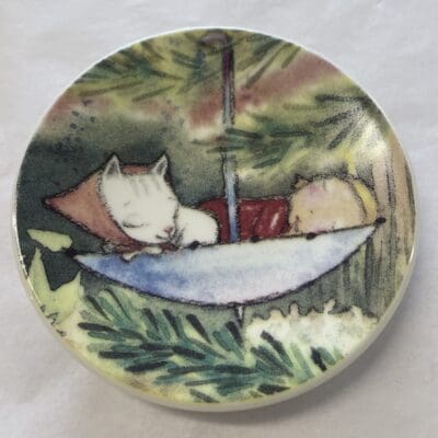 Arabia Wallplate " ja kiikutteli lasta" 11,5cm