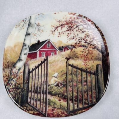 Arabia Wall plate Old Time Autumn 12cmx12cm