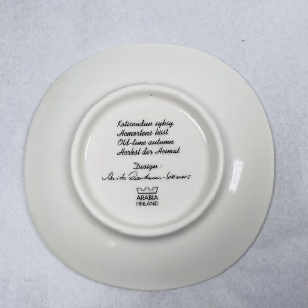 arabia autumn wallplate アラビア　オータム Arabia Wall plate Old Time Autumn 12cmx12cm | Muija