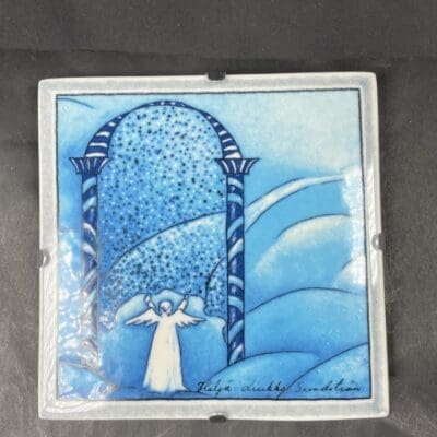 Arabia seinälautanen Taivaanportti 12x12cm Heljä Liukko-Sundström