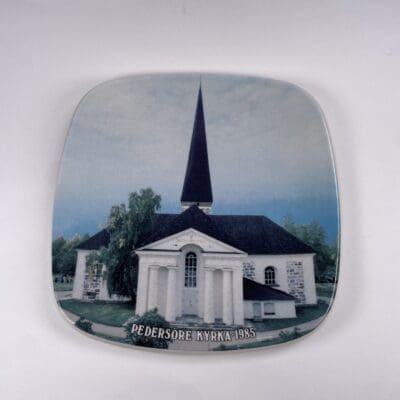 Arabia Wall plate Pedersöre kyrka 1985 20x20cm