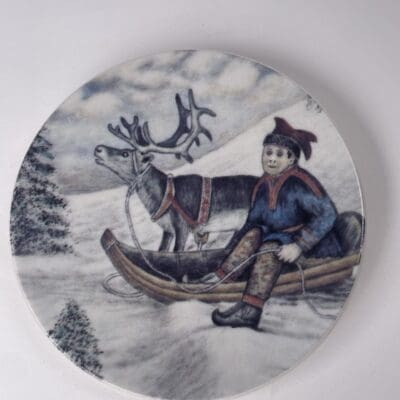 Alariesto wallplate Raindeer Herdsman and sledge 25