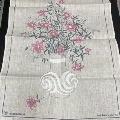 Linen Tea towel Postipankki Anneli Airikka-Lammi