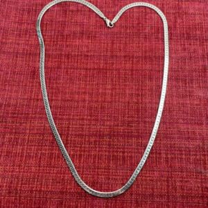 Hopeaketju litteä 77cm