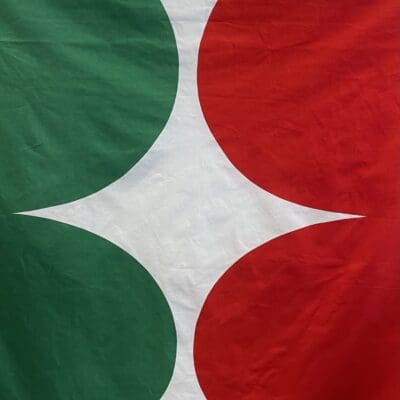 Marimekko Curtain Istuva Härkä red/green 135x244cm Maija Isola