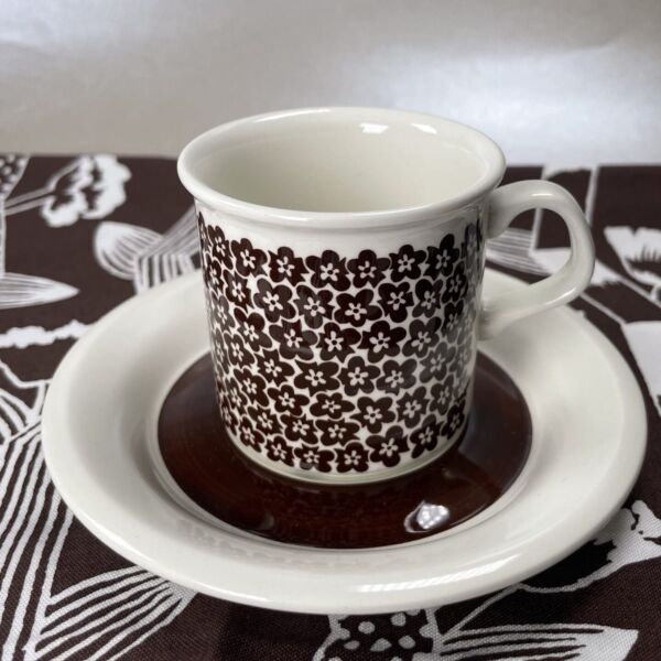 Arabia Faenza brown flower mocca cup | Muija