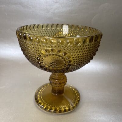 Riihimäen lasi Grapponia Footed Bowl amber