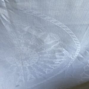 Tampella Joulukello pöytäliina sininen 144x144cm pellavaa