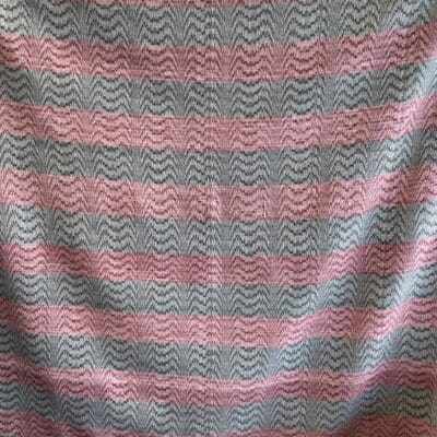 Hand woven blanket green/red 130x207cm