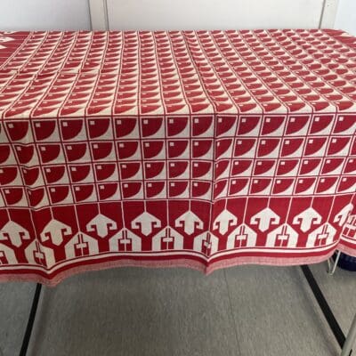 Art Deco damask Tablecloth 120x120cm red/white