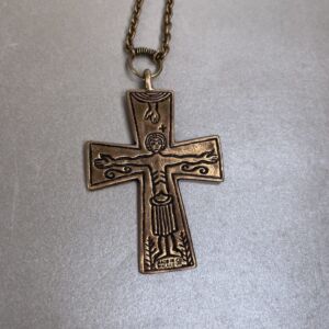 Kalevalakoru Joensuun ristiriipus pronssia 80cm