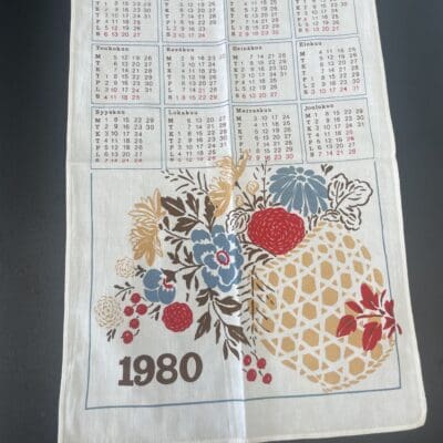 Calendar Teatowel 1980