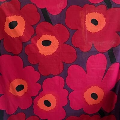 Marimekko Unikko Curtain Red/Purple 132x167cm Maija Isola