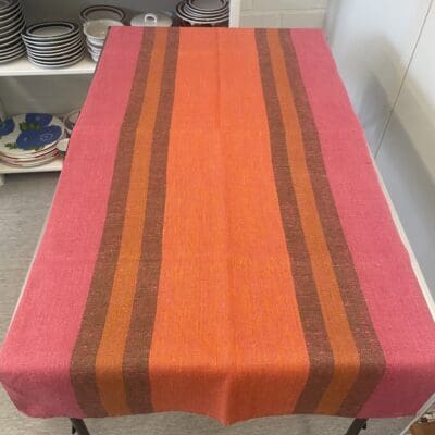 Linen Runner Orange and Pink 60x132cm