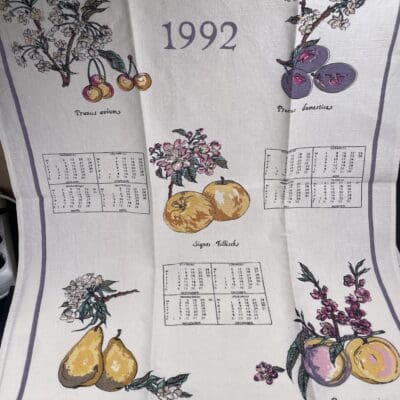 Calendar Tea Towel 1992