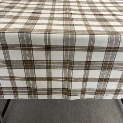 Brown / White Tablecloth Checkered 130x170cm