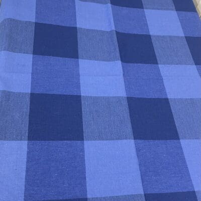 Checkered Cotton Fabric Blue 134x400cm Kirsti Ilvessalo