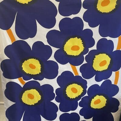 Marimekko Unikko vintage Curtain Dark Blue 127x141cm Maija Isola (Kopio)