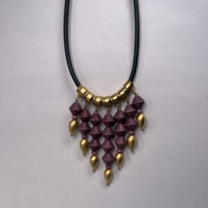 Aarikka kaulakoru lila/kulta 45cm