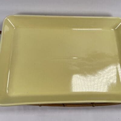 Arabia Kilta dish + rattan 31x21,5cm yellow Kaj Franck