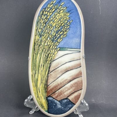 Arabia Heljä wallplate Keltaista viljaa