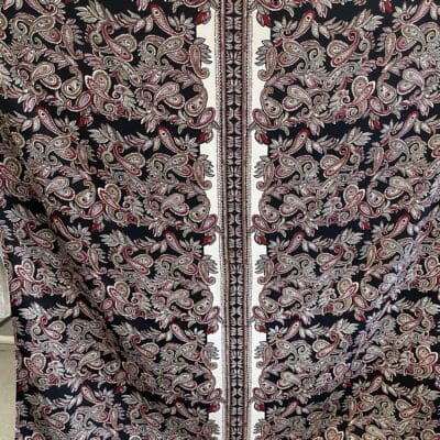 Jersey fabric black with pattern 137x210cm Kristiina Nyrhinen