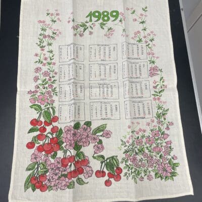 Calendar Tea Towel 1989