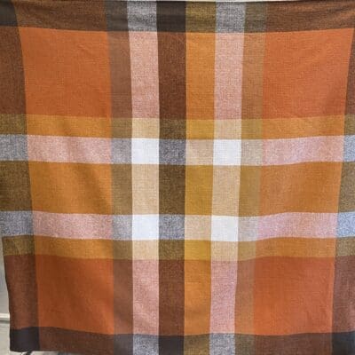 Brown /orange squares Tablecloth 127x120cm