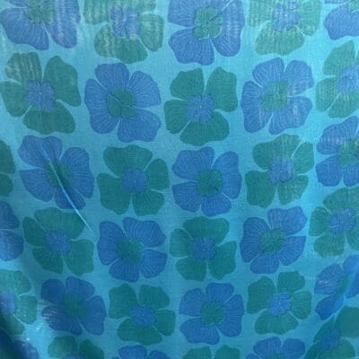 Turquoise Retro Curtain Flowers  139x245cm