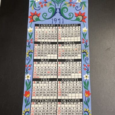 Cotton wall calendar 1971
