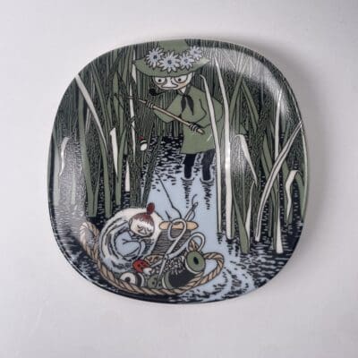 Moomin wallplate 12x12cm Snufkin and Little My