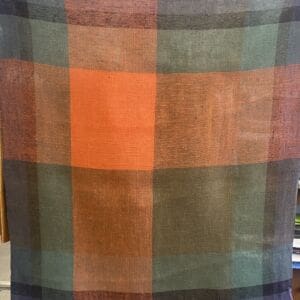 Crash linen tablecloth orange/ green 95x107cm