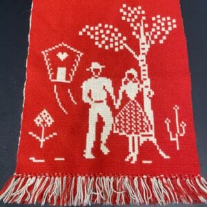 Wollen Tapestry red 33x40cm