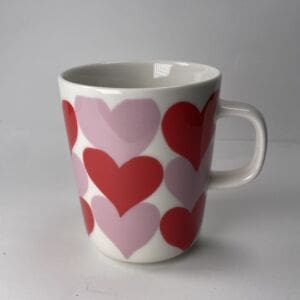 Marimekko Oiva Mug Sydämet red 2,5dl