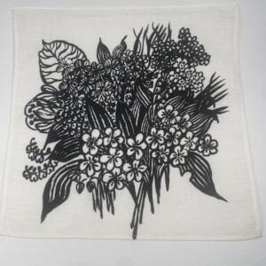 Hand printed small tablecloth  26,5x27,5cm Li Englund