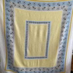 Vintage Tablecloth Flowers Yellow  128x140cm