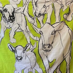 Marimekko kangas Kevätjuhla vihreä 145x260cm Miina Äkkijyrkkä