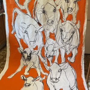 Marimekko kangas Kevätjuhla oranssi 145x270cm Miina Äkkijyrkkä