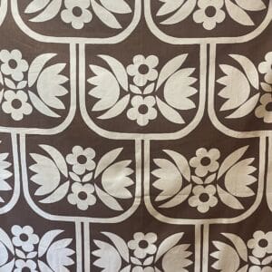 Finlayson verho ruskea valkoiset kukat 125x260cm Stiina Toivio