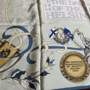 Marja Kurki silkkihuivi Euroopan yleisurheilukilpailut Helsinki 1994