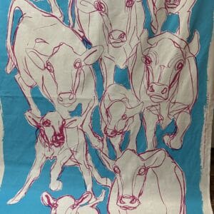 Marimekko kangas Kevätjuhla turkoosi 146x258cm Miina Äkkijyrkkä
